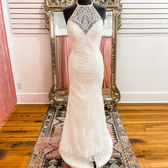 New Val Stefani Wedding Dress, Boho Wedding Gown, Lace Wedding Dress Size 12 - Picture 1 of 9